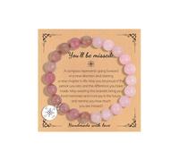 Retirement Bracelet, Retirement Gifts for Women, Healing Crystal Beads Bracelet, Natural Stone, Compass Bracelet, Coworker, Away Gift, Farewell to Friends, Going Out Gift, Gift for Coworkers, Metal