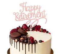 Retirement Cake Topper, Happy Retirement Party Decorations, Cake Picks and Cupcake Toppers for Memorable Celebrations and Party Supplies, Rose Gold