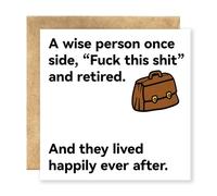 Retirement Card for Women & Men - Funny Rude C-ard with Envelope, Leaving C-ard for Colleagues, Happy Retirement Card for Coworker Farewell Gift