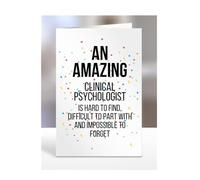 Retirement Card for Women Men, Leaving Gifts for Colleagues, Boss, Farewell, Goodbye Presents for Clinical Psychologist, An amazing is hard to find, A5-225a_156
