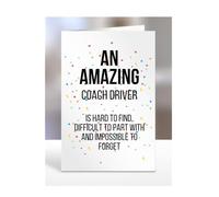Retirement Card for Women Men, Leaving Gifts for Colleagues, Boss, Farewell, Goodbye Presents for Coach Driver, An amazing is hard to find, A5-225a_162
