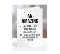 Retirement Card for Women Men, Leaving Gifts for Colleagues, Boss, Farewell, Goodbye Presents for Laboratory Technician, An amazing is hard to find, A5-225b_149