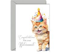 Retirement Card, Party Cat Kitten