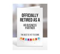 Retirement Card Present for HR Business Partner, Gifts for Men, Women, Grandparents, Officialy Retired as, The Best is Yet to Come, Presents for Christmas, A5-120a_161