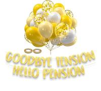 Retirement Decorations, Happy Retirement Banner with 30 Balloons, The Size of Each Letter Card Is About 15 * 10cm, and The Balloon Is 30cm, Party Decorations for Celebration