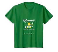 Retirement: Every Day is Saturday Calendar Humor T-Shirt, Kids, Kelly Green, 12 Years