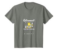 Retirement: Every Day is Saturday Calendar Humor T-Shirt, Kids, Olive Heather, 12 Years