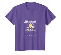 Retirement: Every Day is Saturday Calendar Humor T-Shirt, Kids, Purple Heather, 12 Years