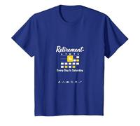 Retirement: Every Day is Saturday Calendar Humor T-Shirt, Kids, Royal Blue, 12 Years