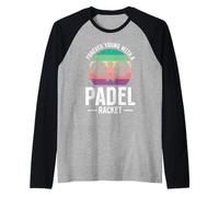 Retirement Forever Young with A Padel Racket Padel Game Raglan Baseball Tee