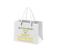 Retirement Gift Bags for Men - Gift Bag for Retirement Presents, Retiring Leaving Gifts, Funny Designs - Rope Handles - White Bags with Rope Handles Recyclable - Happy - S