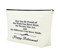Retirement Gift for Woman 2024 Happy Retirement Makeup Bag Gifts for Retired Coworkers Teacher Nurse Going Away Gifts for Boss Colleague Leaving Gifts Travel Toiletry Bag