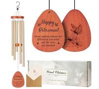 Retirement Gift for Woman, Retirement Wind Chimes with Printed Butterfly on The Wind Catcher
