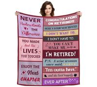 Retirement Gift for Women Throw Blanket with Humorous Happy Retired Quotes for Friends Grandma Teacher Mom Nurse Doctor Coworker Boss Lady 150 x 130 cm (Congratulations)