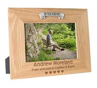 Retirement Gifts for Men Engraved Solid Oak Photo Picture Frame Leaving Gifts