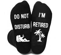 Retirement Gifts for Men Women Socks Do Not Disturb I’m Retired Funny for Black Novelty Retirement Gift Palm Tree and Relaxing Guy Print, Cozy Casual Crew Socks for Dad Grandpa Coworker Mom friend