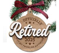 Retirement Gifts for Men Wood Retirement Ornament 2025 Funny Cool Retire Party Gifts for Women- Mens Retired Gift Ideas for Coworker, Teacher, Nurse, Christmas Ornament for Xmas Tree Decorations