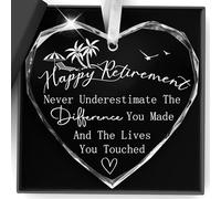 Retirement Gifts for Woman Crystal Tag, Never Underestimate The Difference You Made and The Lives You Touched Ornament Happy Retirement Appreciation Gift for Retired Women,Coworker,Nurse,Teacher,Mom