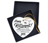 Retirement Gifts for Woman, Never Underestimate The Difference You Made Heart-shaped Ceramic Ornament Happy Retirement Appreciation Gift for Retired Women, Coworker, Teacher, Friend