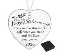 Retirement Gifts for Woman, Retirement Ornament Ceramic Heart Plaque with Inspirational Message, Happy Retirement Gift for Coworker Teacher Boss Nurse Friend Mom