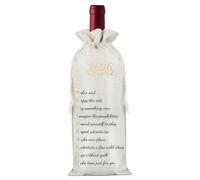 Retirement Gifts for Women and Men, Funny Wine Bottle Gift Bag - Rustic Linen-Style Drawstring Retirement Decorations, Reusable Retirement Gift Bag for Happy Retirement & Leaving Gifts for Coworkers