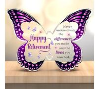 Retirement Gifts for Women, Butterfly Shape Acrylic Plaque, Leaving Gifts for Colleagues, Happy Retirement Presents
