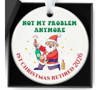 Retirement Gifts For Women Christmas Decorations Ceramic Sign Not My Problem Anymore 1st Christmas Retired 2026 For Retired Women,Coworker,Nurse,Teacher,Friend,Mom Happy Retirement Appreciation Gift