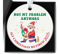 Retirement Gifts For Women Christmas Decorations Ceramic Sign Not My Problem Anymore 1st Christmas Retired 2025 For Retired Women,Coworker,Nurse,Teacher,Friend,Mom Happy Retirement Appreciation Gift