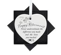 Retirement Gifts for Women, Happy Retirement Inspirational Ceramic Heart Keepsake with Gift Box, Heart Decor Gift for Retired Women Coworker Boss Nurse Teacher Friend Mom