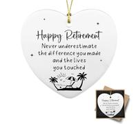 Retirement Gifts for Women, Heart-Shaped Ceramic Plaque Happy Retirement Gifts, Funny Retirement Gift Ideas for Retired Coworker, Boss, Nurse, Teacher, Family and Friend