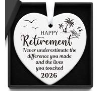 Retirement Gifts for Women, Meaningful Happy Retirement Gifts, Never Underestimate The Difference You Made and The Lives You Touched Ornament for Teachers Colleagues Nurses, Christmas Party Present