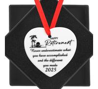 Retirement Gifts for Women Men, Happy Retirement Decorations Ceramic Heart Keepsake Hanging Ornament Leaving Gifts for Women Leaving Gift Souvenir Decor Farewell Gift for Colleagues Mom Teacher (2025)