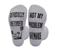 Retirement Gifts for Women Novelty Socks Funny Retirement Socks for Women Sock Happy Gifts Ideas for Ladies Friend (Light Grey)