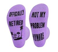 Retirement Gifts for Women Novelty Socks Funny Retirement Socks for Women Sock Happy Gifts Ideas for Ladies Friend (Purple)