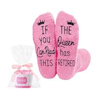Retirement Gifts for Women Novelty Socks Funny Retirement Socks Women Retirement Gift Ideas Pink Fluffy Long Stockings Funny Socks Gifts for Retirees Colleagues Friends Happy Retired Gifts