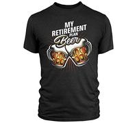 Retirement Gifts - My Retirement Plan Beer T Shirt Senior - New Citizen OAP Party Pub Lager Golden Age, 3XL - Mens, Black