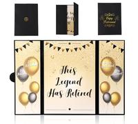 Retirement Guest Book, Black & Gold Officially Retired Alternative Signature Guest Book Happy Retirement Signing Card Board Perfect Party Decorations and Memorial Gifts