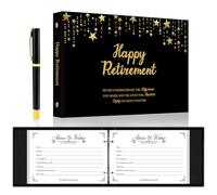 Retirement Guest Book with Signature Pen, Binder Loose-Leaf Retirement Book to Sign, Happy Retirement Party Decorations Supplies, Retirement Gifts Keepsake for Women Men Colleague Advice and Wishes