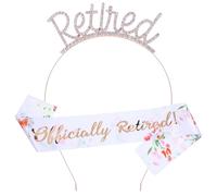 Retirement Headband Women Retirement Sash Pink Tiara Retirement Party Decorations for Women Happy Best Retirement Gifts