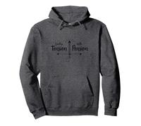 Retirement Humor: Goodbye Tension, Hello Pension Pullover Hoodie, Adult Unisex, Dark Heather Grey, M