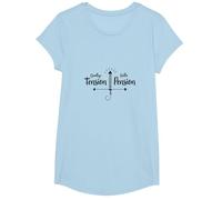 Retirement Humor: Goodbye Tension, Hello Pension T-Shirt, Girls, Baby Blue, Large