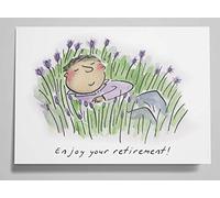 Retirement in lavender greetings card by Rosie Brooks