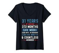 Retirement or Volunteer 31 Years of Service Award V-Neck T-Shirt