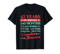 Retirement or Volunteer 45 Years of Service Award T-Shirt