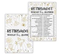 Retirement Party Games, Would They Rather Co-Worker Retirement Party Game Card, Gold Foil Retirement Party Ideas Activities Supplies Decorations(30 Game Cards) - A04