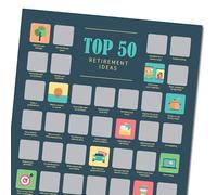 Retirement Party Gift Scratch Off Bucket List Poster - 50 Original Activities Ideas for Hobbies and Fun Things to Do - UNFRAMED 11.7 x 16.5