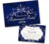 Retirement Party Invitations & Envelopes Invites (WRITE ON) Pack of 20 (BLUE (Pack of 20))