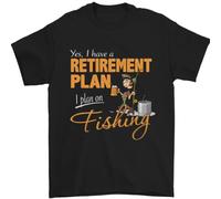 Retirement Plan Fishing Funny Fisherman Mens Men T Shirt 100% Cotton Black