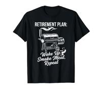 Retirement Plan Grandpa Smoker Barbecue Grill Master Value Graphic T-Shirt, Men, Black, XL