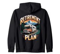 Retirement Plan Outdoor Mountain Road Trips Van Motorhome RV Zip Hoodie